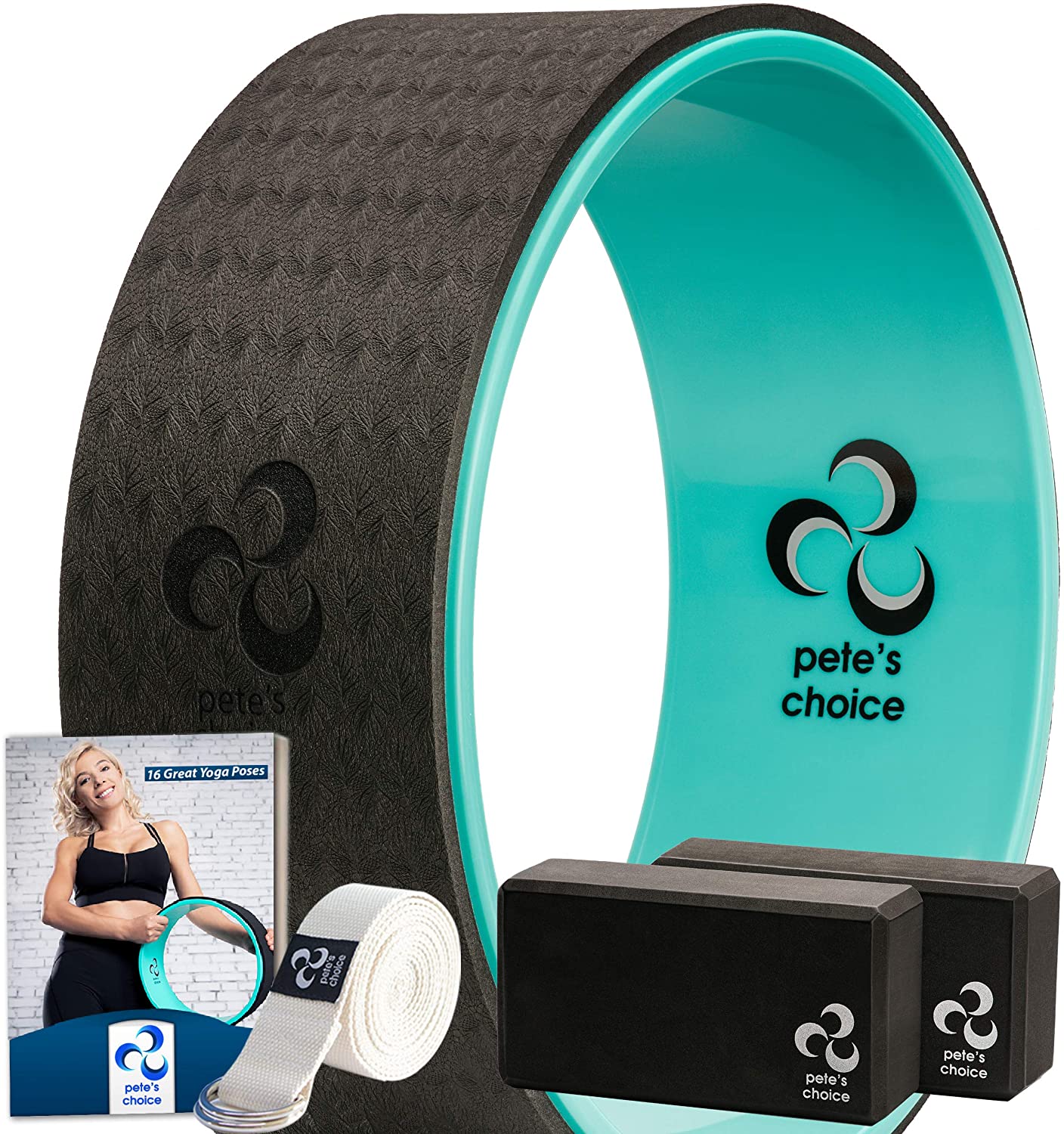 Skørter | Pete's Choice Yoga Wheels with Yoga Strap & Exercise Guide | Comfortable & Durable Yoga Balance Accessory | Increase Flexibility | Improve Posture
