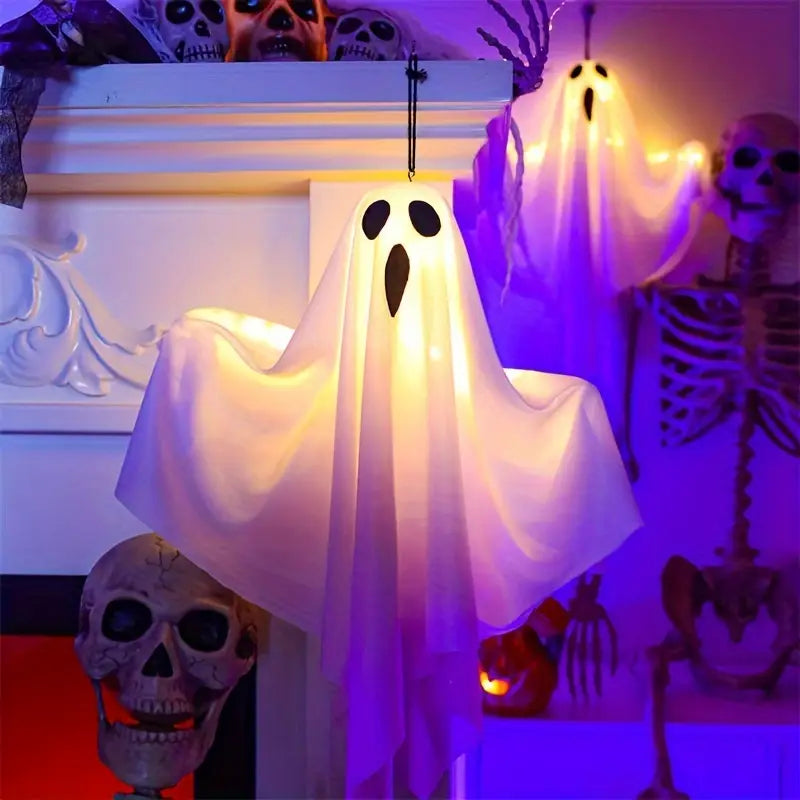 Skorter | Set of 3 LED Hanging Ghost Decorations for Halloween