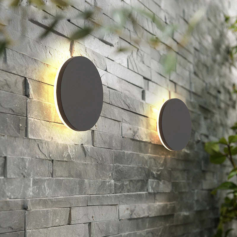 Skorter | LunaGlow - Minimalist LED Wall Lamps Black Metal for Garden and Hallway