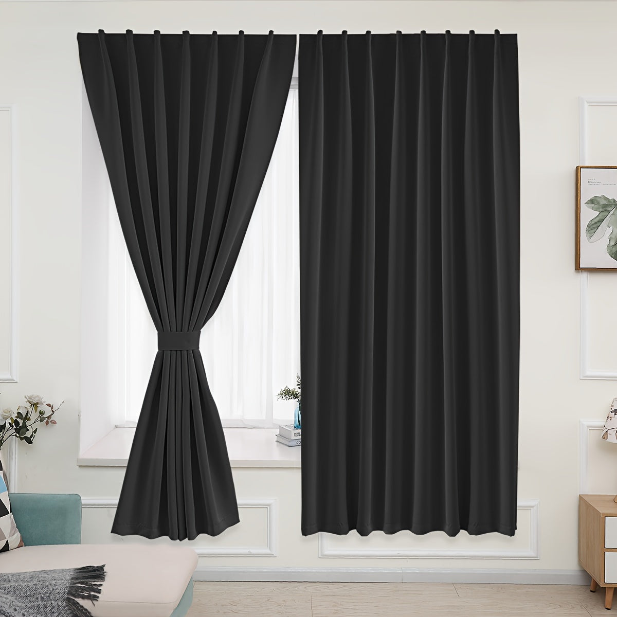Skorter | Blackout Curtains - 2 Pieces Blackout Curtain Panels for Bedroom and Living Room