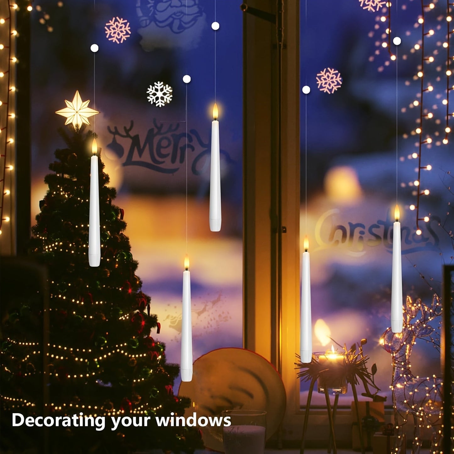 Skorter | 12-Piece Set LED Floating Candles with Remote Control – Battery Operated, Perfect for Christmas, Halloween & Home Decoration
