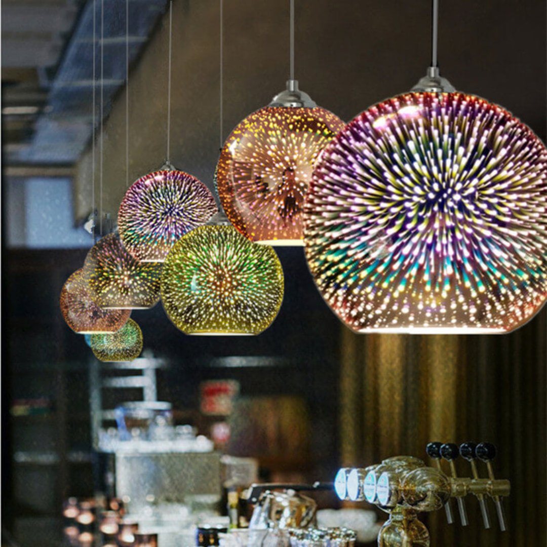 Skorter | Modern creative 3D colorful firework glass 1-light dome pendant lamp