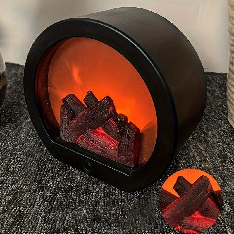 Skorter | Cozy rectangular fireplace lantern stove lamp - Realistic simulation flame lights