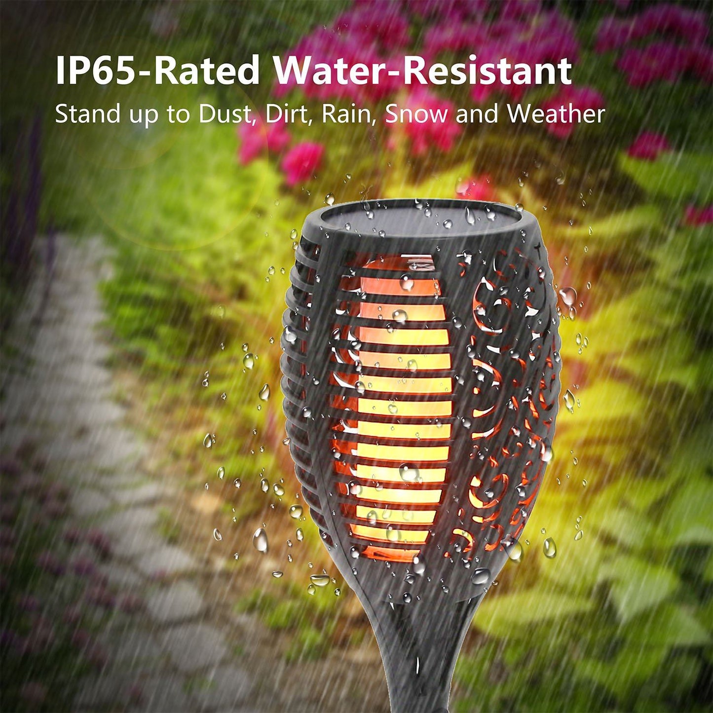 Skorter | 96 LED solar flame lantern.