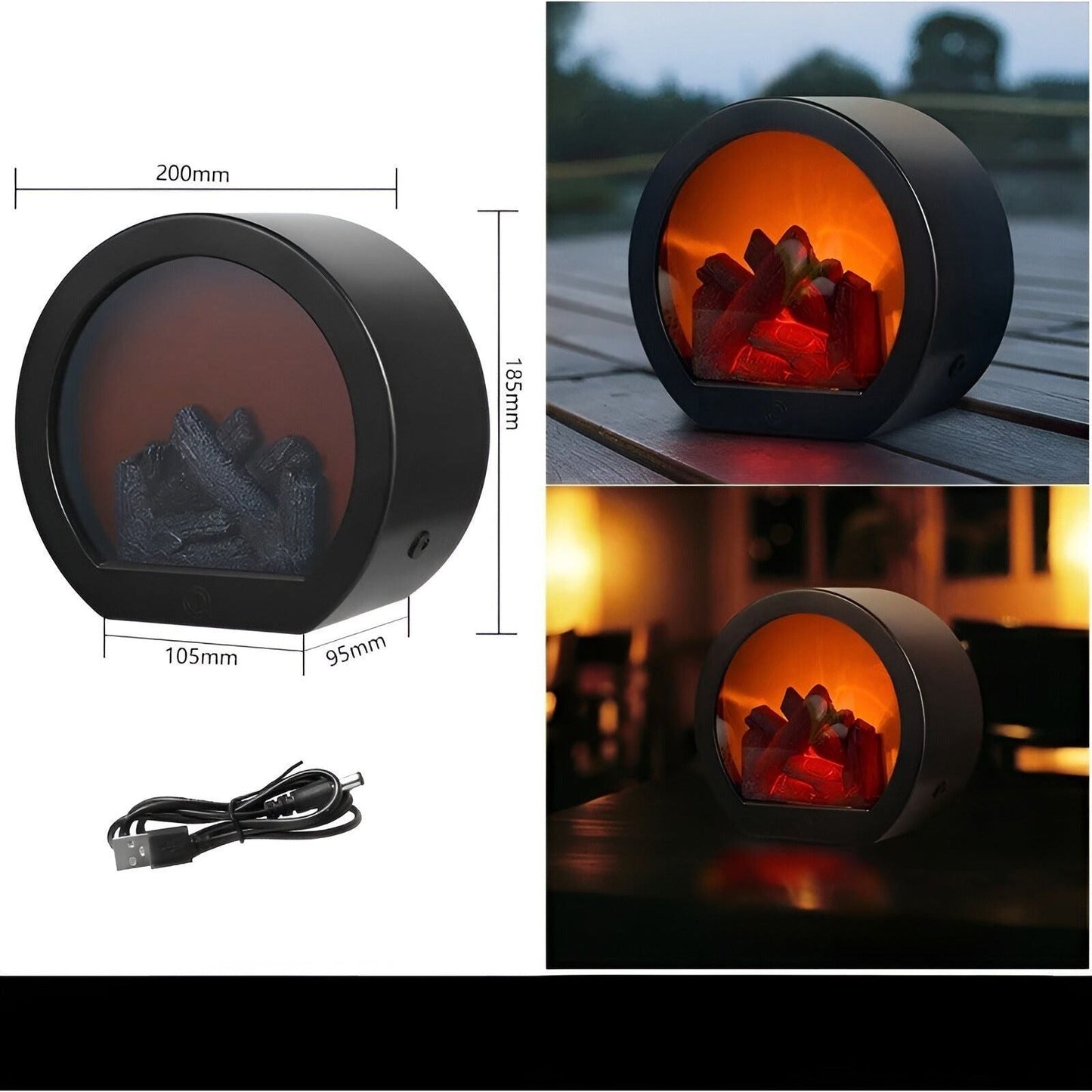 Skorter | RadiantFlame LED Lantern – Realistic Flame Table Lamp for Cosy Ambient Lighting
