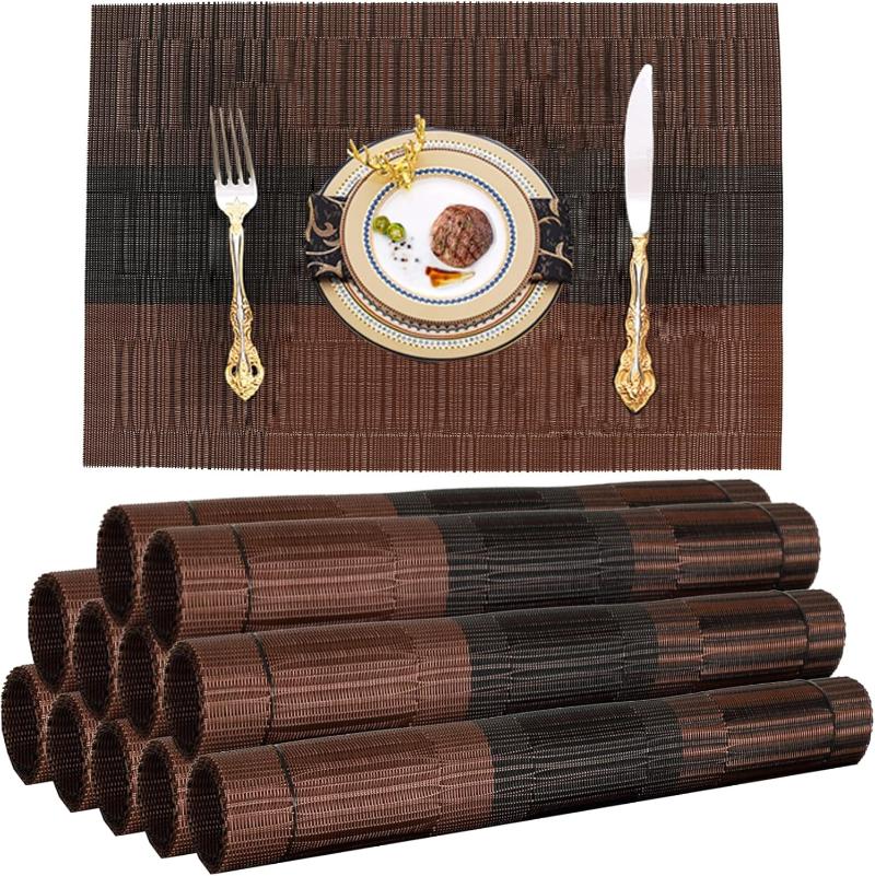 Skorter | 12 PCS Brown Washable Covers, Non-Slip Covers for Kitchen Dining Table
