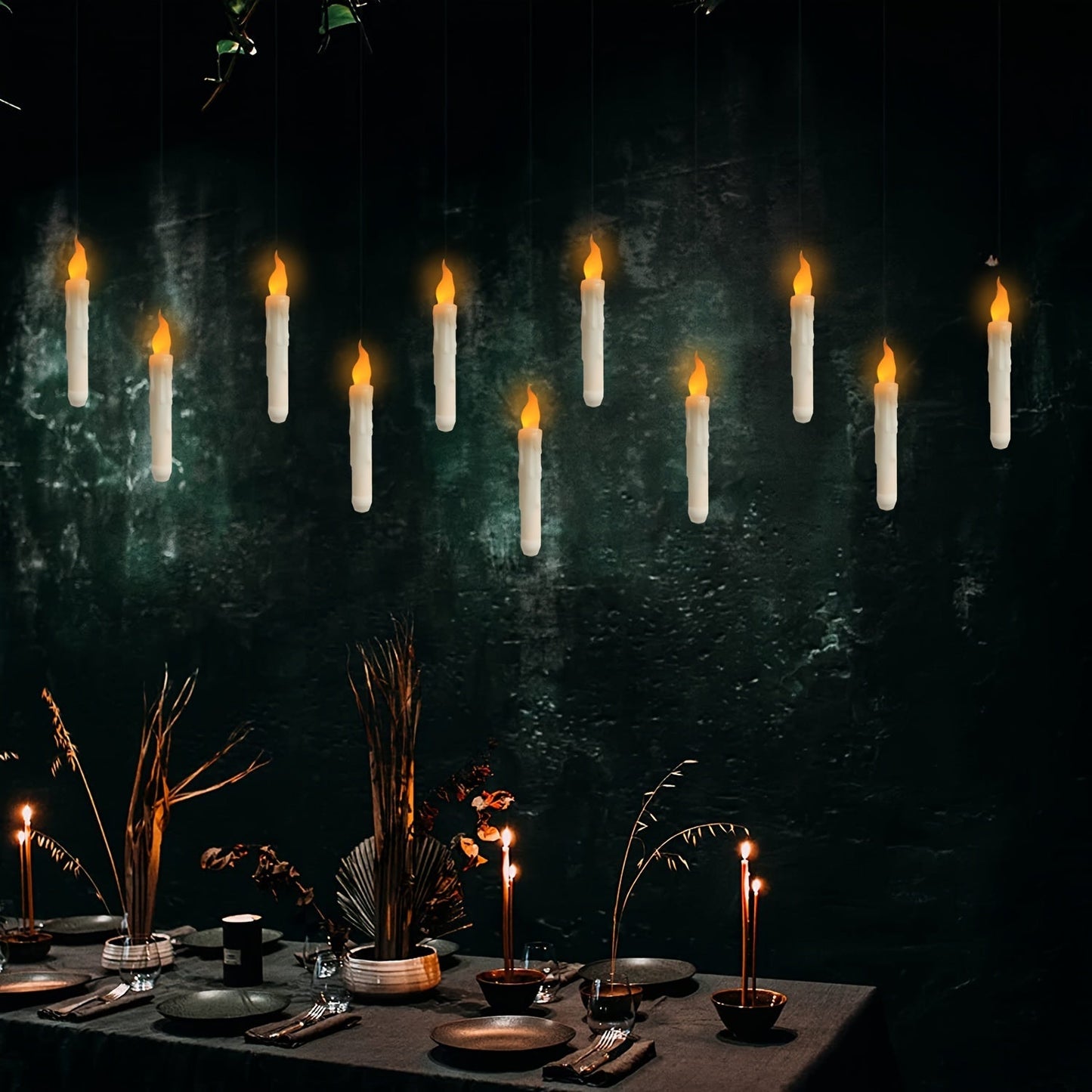 Skorter | 12 pcs Flameless LED Floating Lights with Remote Control - Perfect for Christmas and Halloween Decor