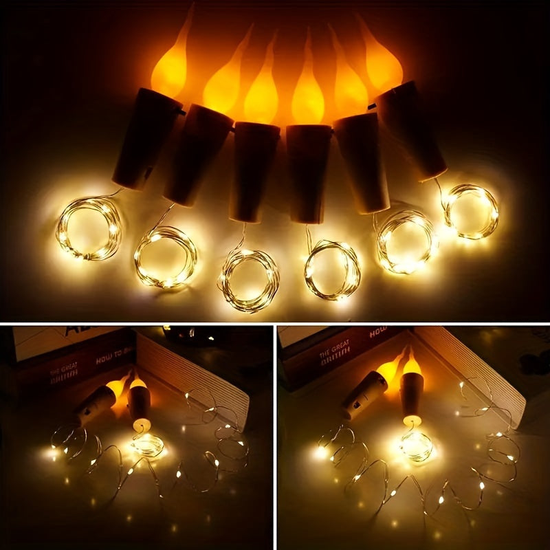 Skorter | 10 pcs LED Bottle Lights – Battery Powered Christmas and Party Decoration