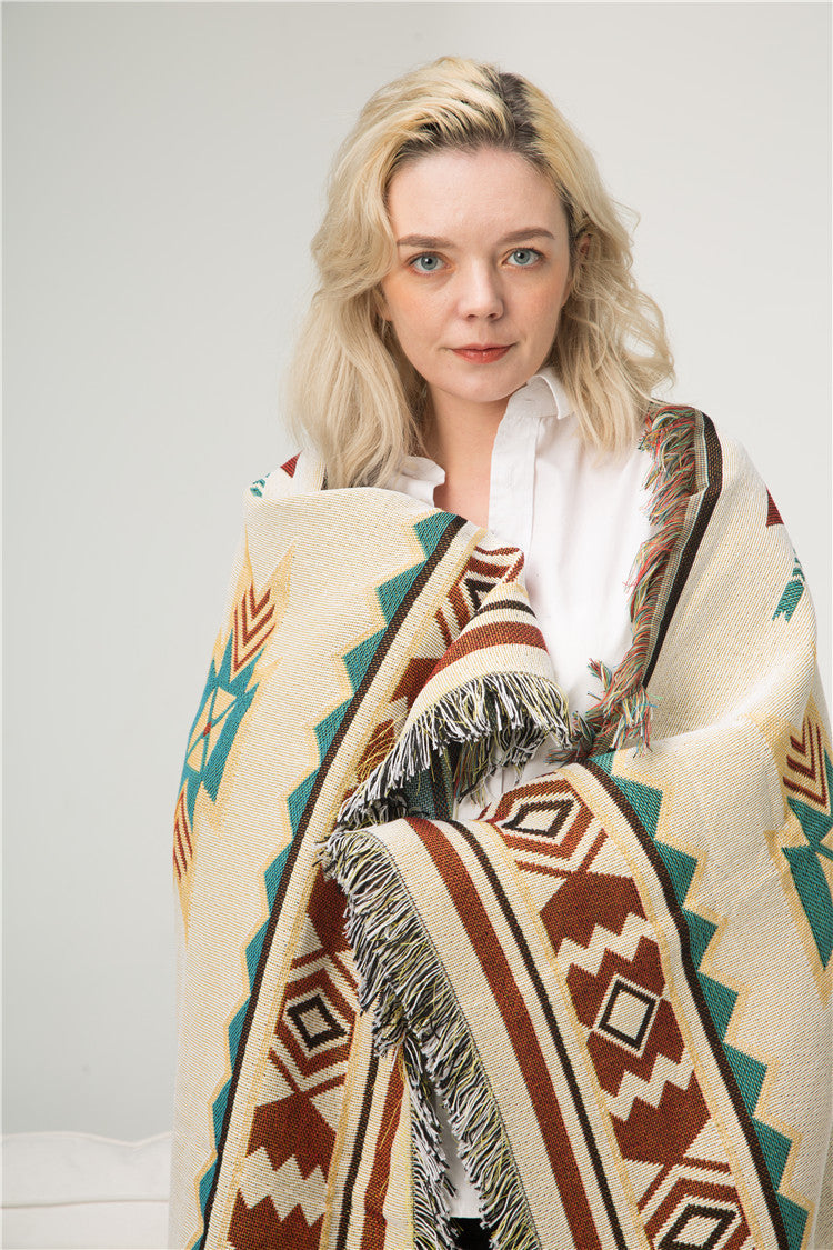 Skorter | National Style woven Casual Blanket Fabric Blanket Cover Blanket