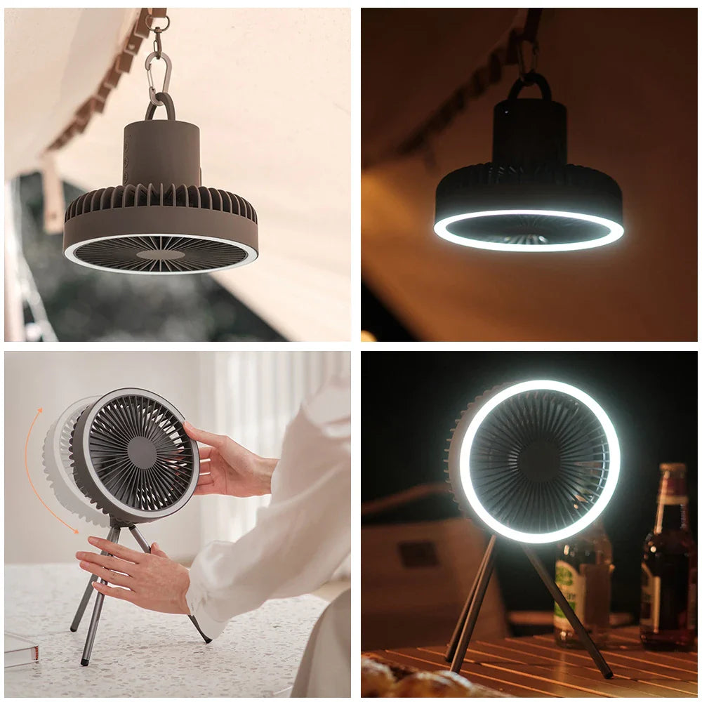 Skorter | Portable Rechargeable Fan with LED and Built in Power Bank
