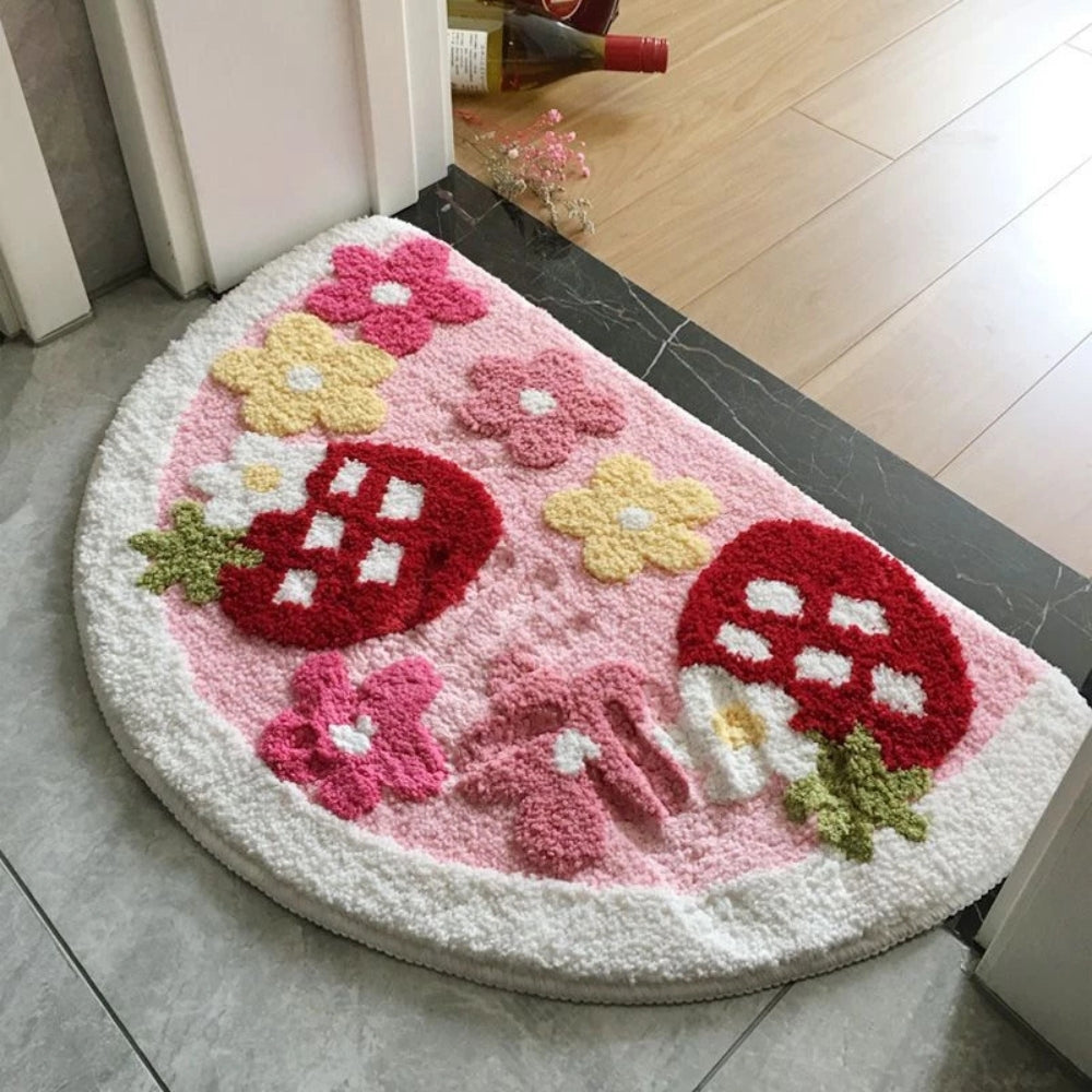 Skorter | Fluffy Semicircle Non-Slip Bath Mat
