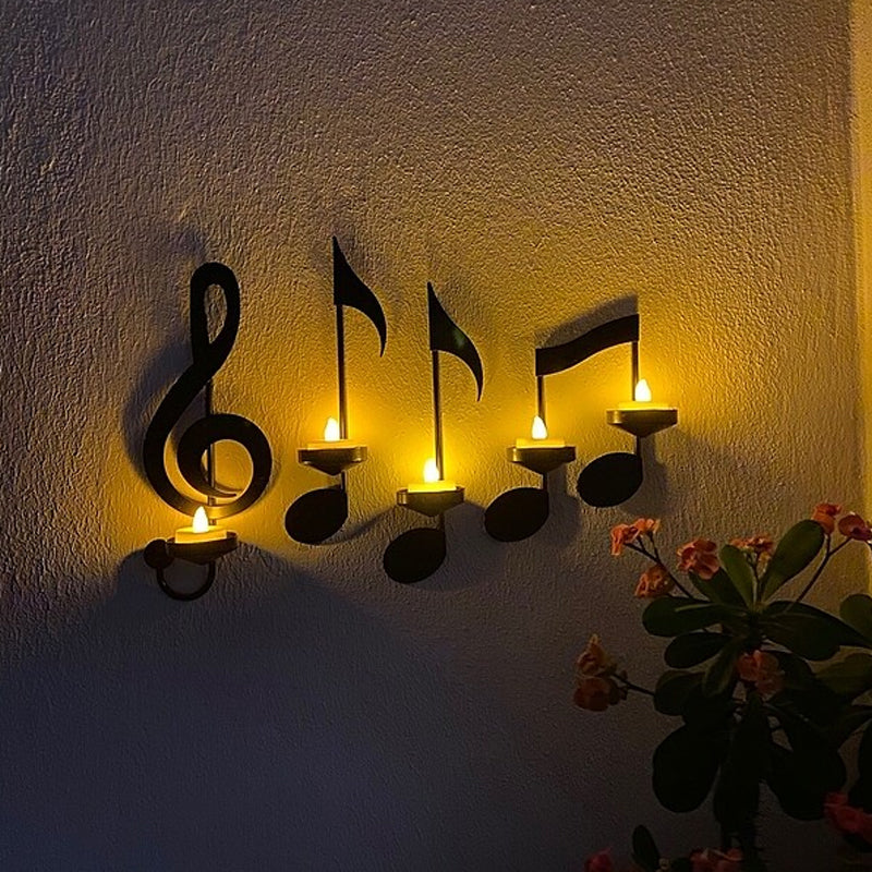 skorter | Black Music Notes Wall Lamp