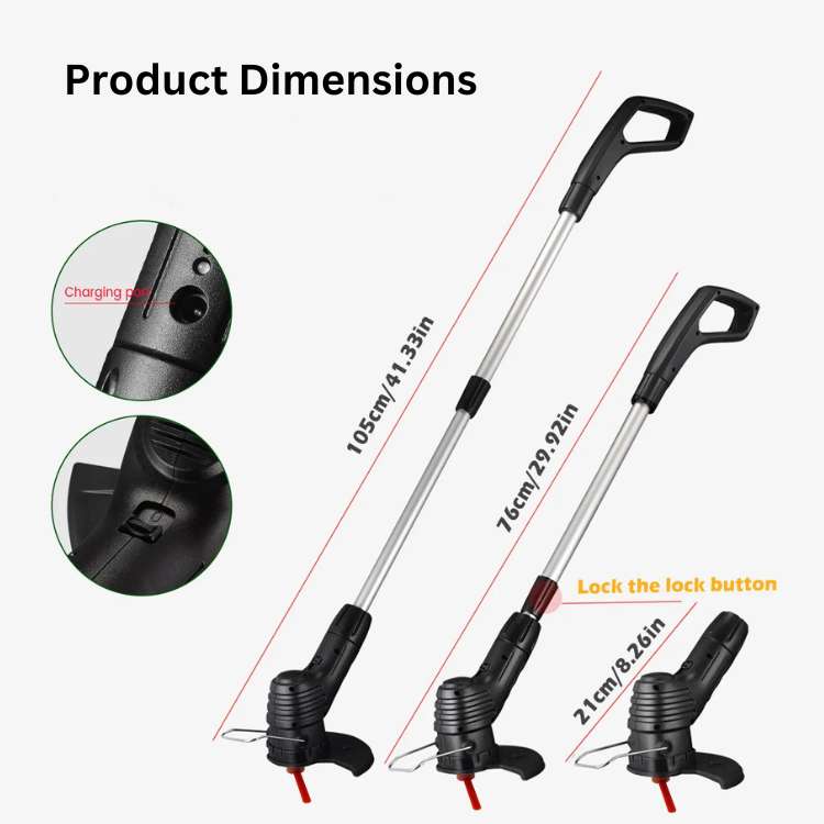 Skorter | Cordless Grass Trimmer with High-Power Battery - Lightweight Lawn Edger for Easy Yard Maintenance