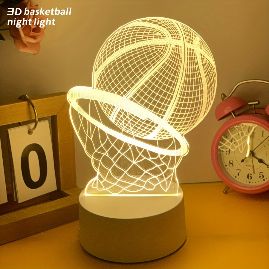 Skorter | Illusion Lamp - 3D Basketball USB Table Lamp with LED Decorative Lighting
