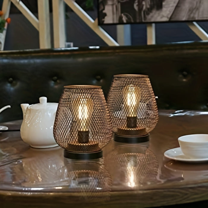 Skorter | AuroraMesh Table Lamp Set – Industrial Style with Warm Ambient Lighting