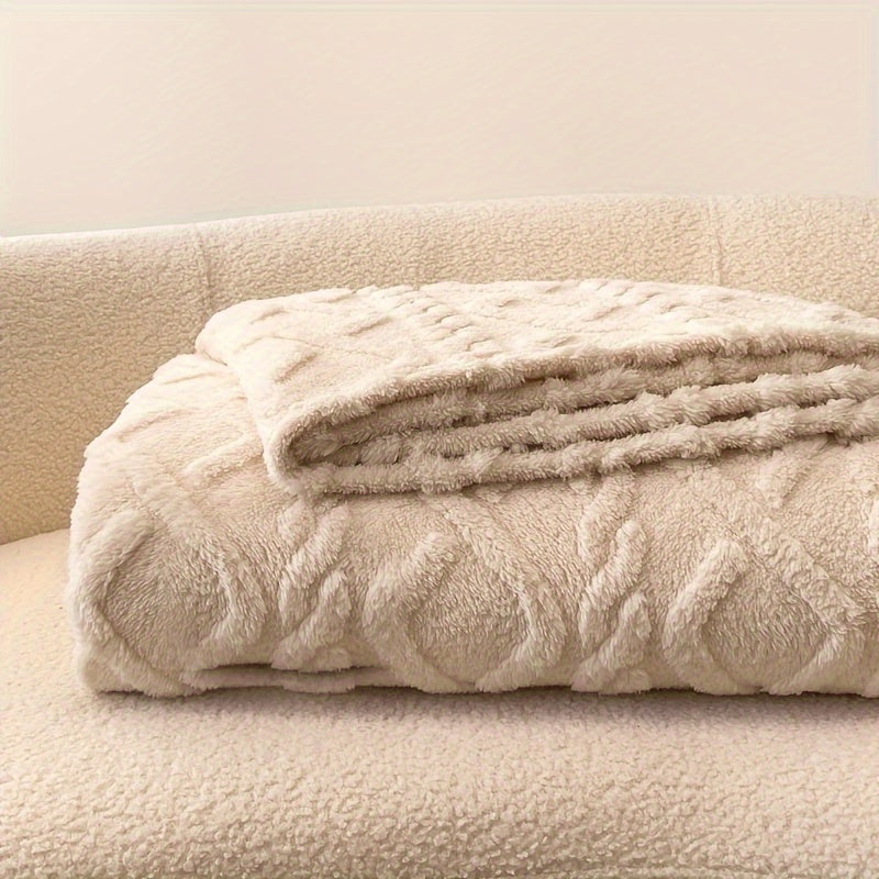 Skorter | 1 Piece Simple Layer Taffeta Blanket - Thin Multifunctional Bed Cover, Warm Garment for Bedroom and Living Room, Beige, All-Season Blanket