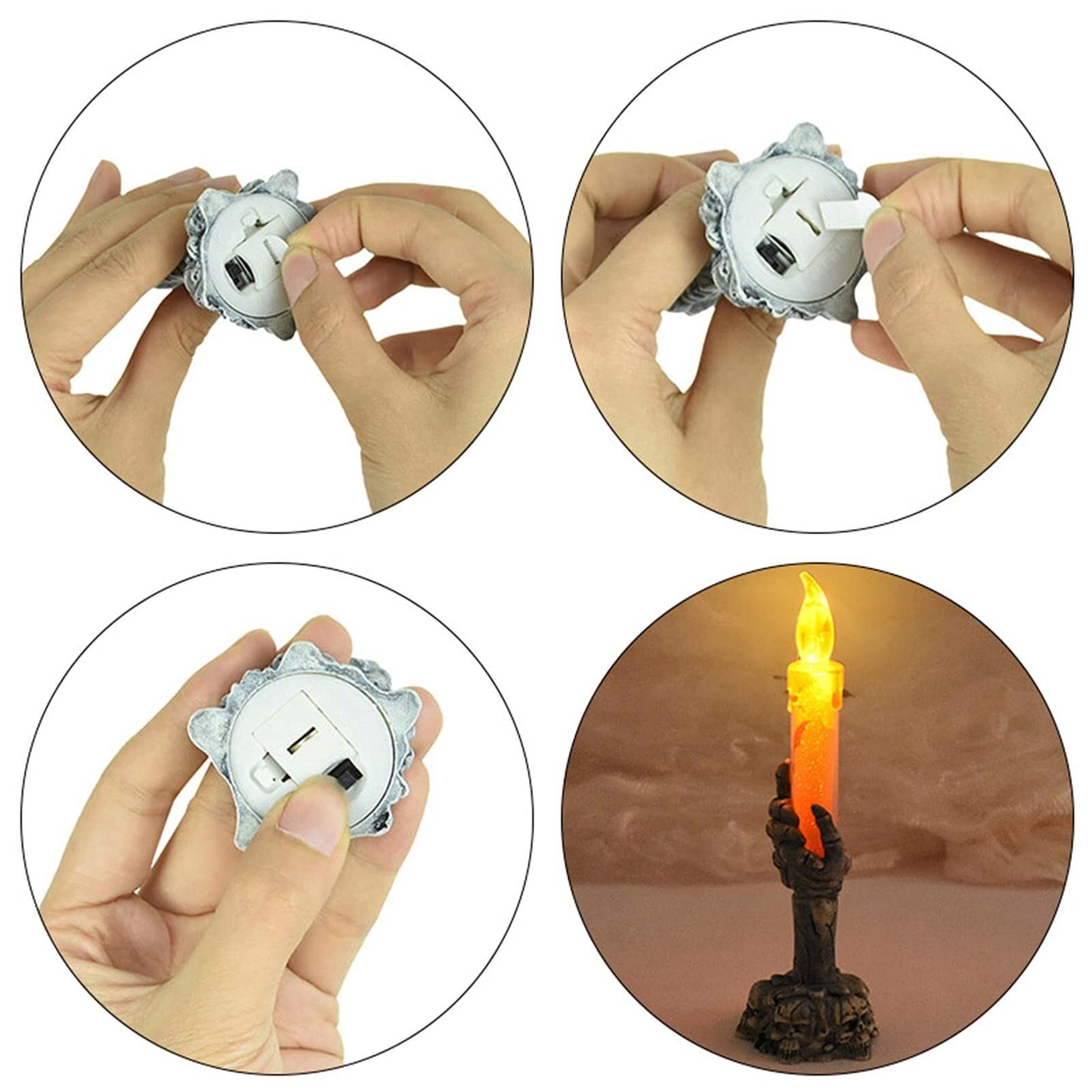 Skorter | Halloween Ghost Hand Electronic Skeleton Candle Halloween Party Bar Props Decoration Glitter Lamp
