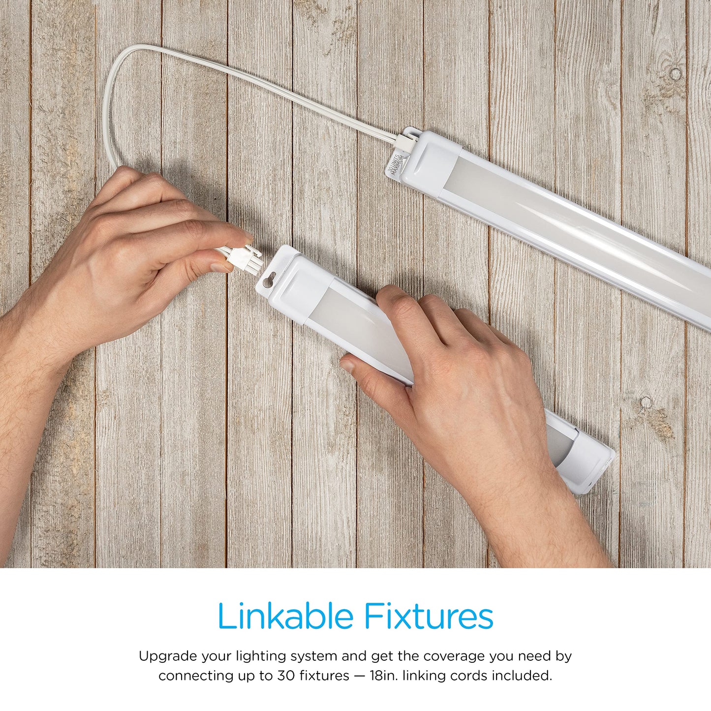 Skorter | Enbrighten 12" Led Under Cabinet Light, 415 Lumens, 3000K Bright White, Linkbar, Plastic