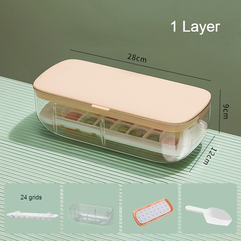 Skorter | 2-Tier 48 Grids Ice Cube Tray, with Clear Ice Cube Storage Box