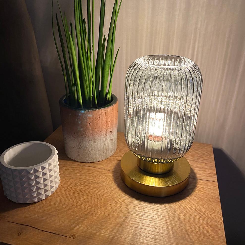 Skorter | Nordic Glass Table Lamp – Modern Stained Glass Accent Light