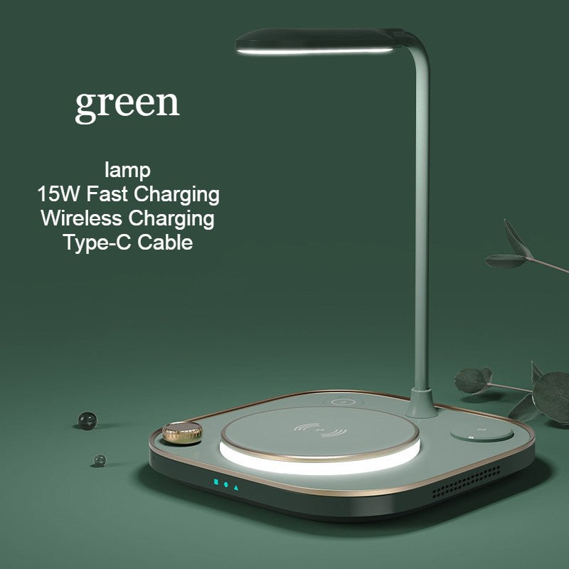 Skorter | 5-in-1 Desktop Lamp with 3 Wireless Charging Modules & Adjustable Light, for Home & Office