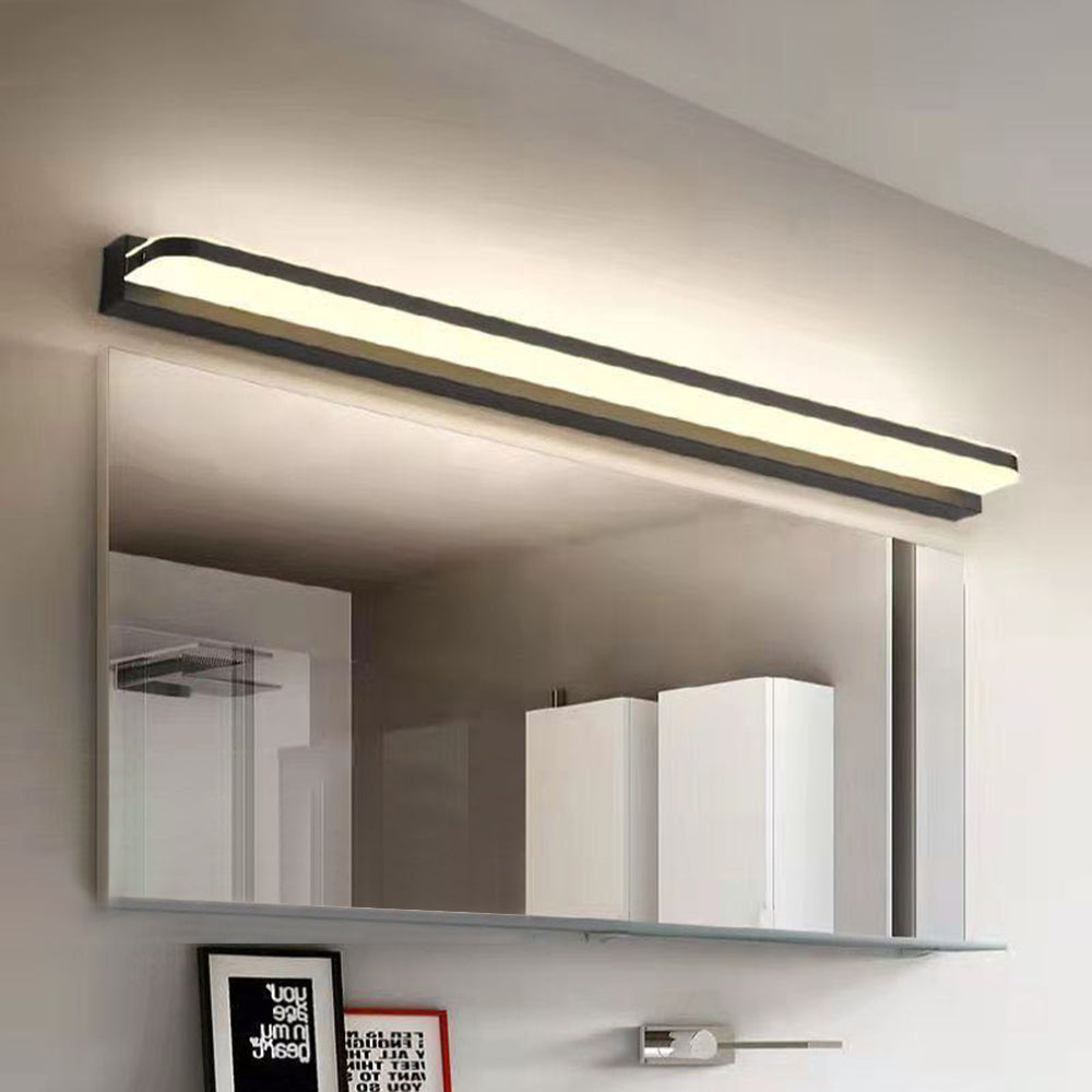 Skorter | Scandinavia Linear Mirror Wall Lamp, Chrome/Black, Bedroom