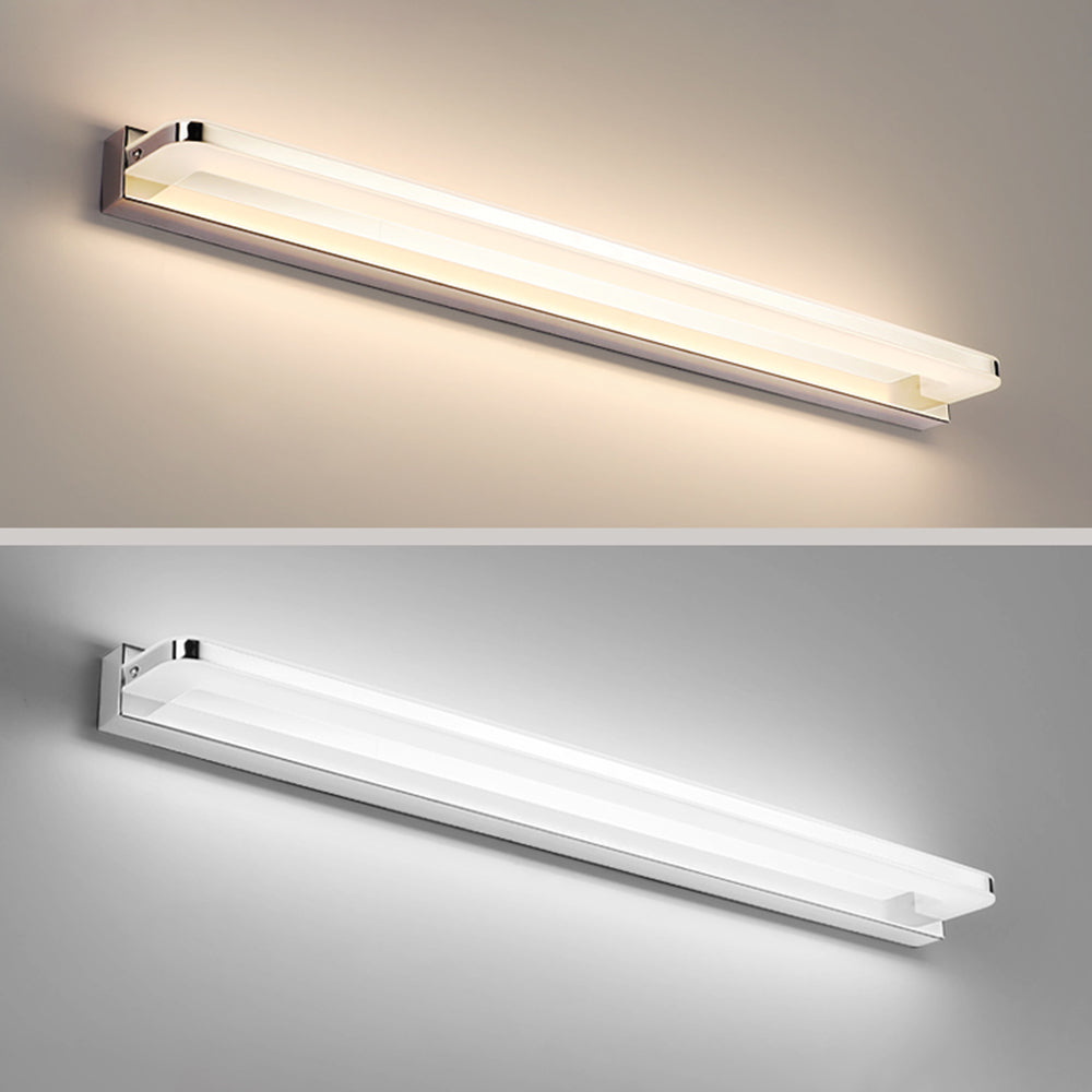 Skorter | Scandinavia Linear Mirror Wall Lamp, Chrome/Black, Bedroom