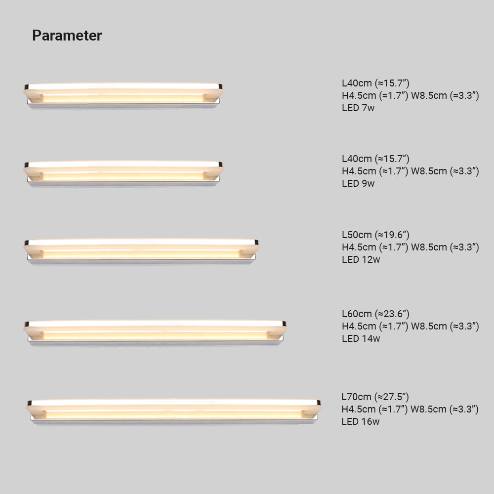 Skorter | Scandinavia Linear Mirror Wall Lamp, Chrome/Black, Bedroom