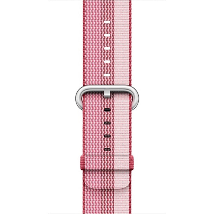 Skorter | For Apple Watch 42mm Striped Woven Nylon Watch Band (Berry Color)