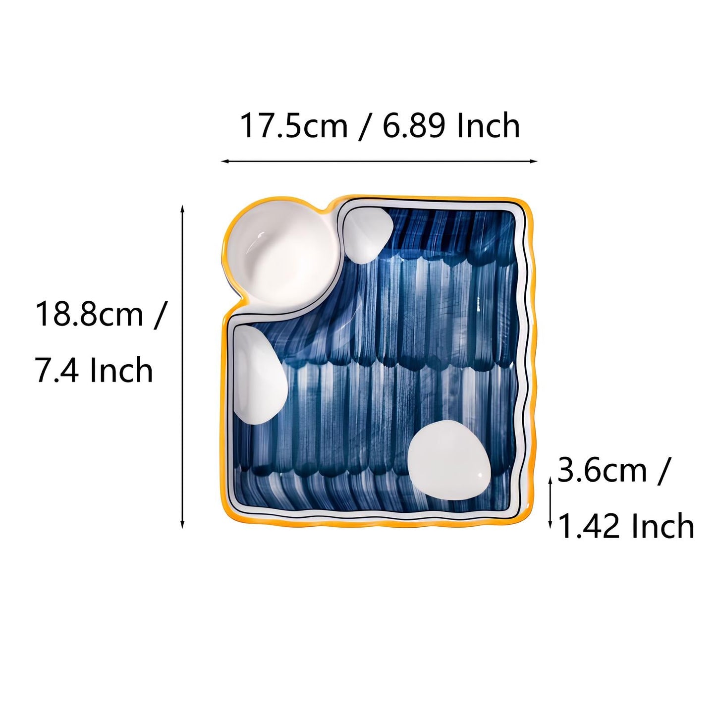Skorter square plates with sauce bowl