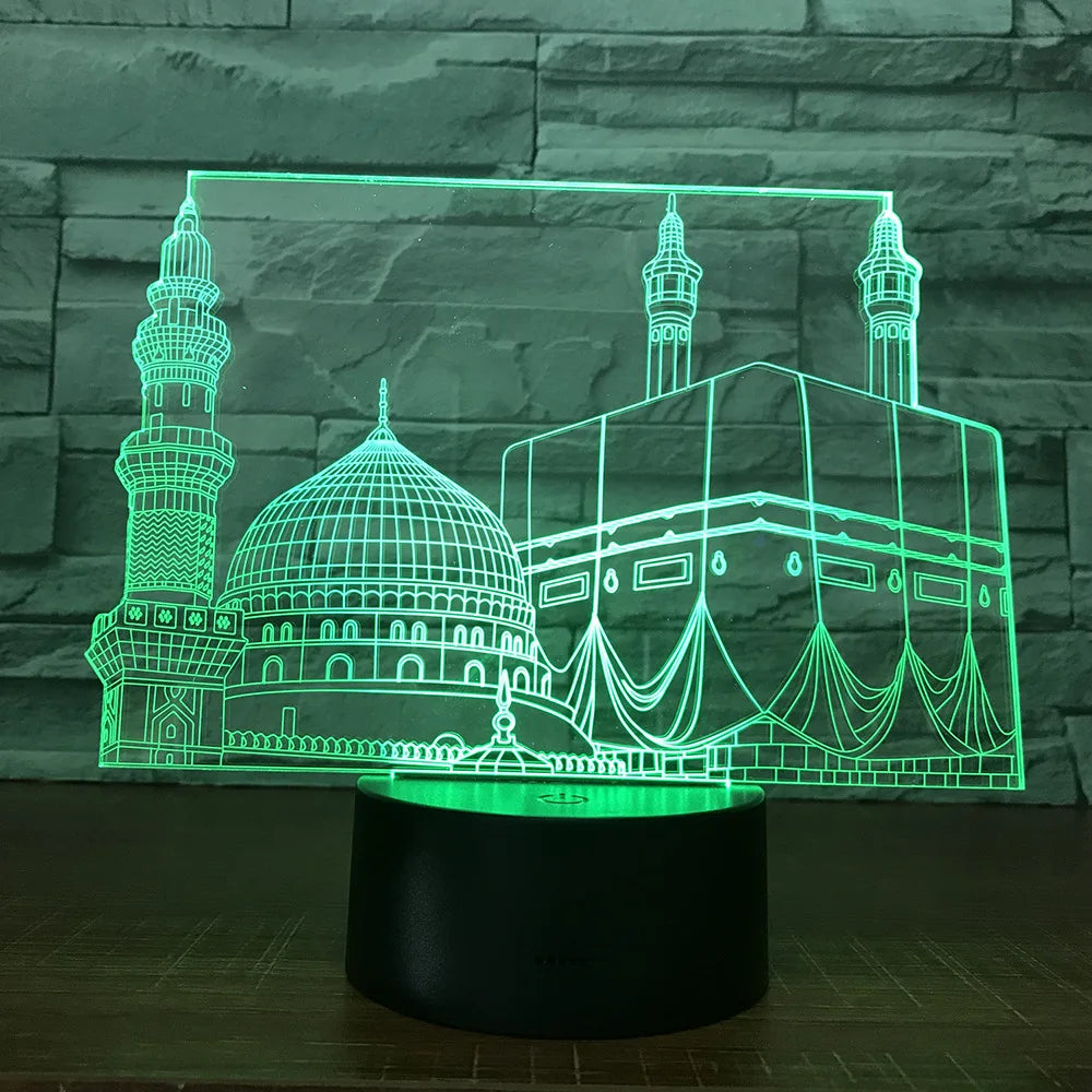 Skorter | SpiritGlow - LED Table Lamp in Mosque Design, 3D Lighting for Spiritual Atmosphere
