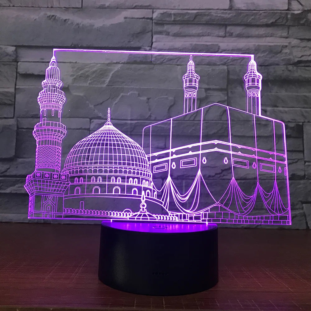 Skorter | SpiritGlow - LED Table Lamp in Mosque Design, 3D Lighting for Spiritual Atmosphere