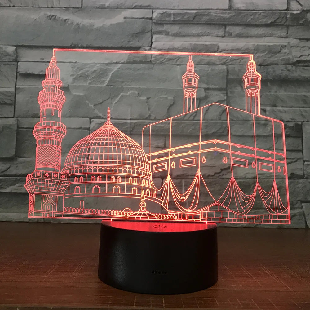 Skorter | SpiritGlow - LED Table Lamp in Mosque Design, 3D Lighting for Spiritual Atmosphere