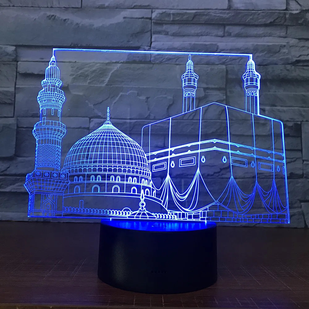 Skorter | SpiritGlow - LED Table Lamp in Mosque Design, 3D Lighting for Spiritual Atmosphere