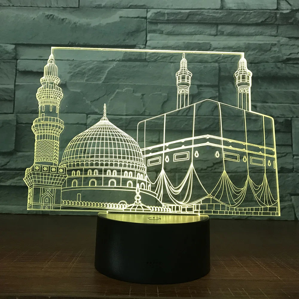 Skorter | SpiritGlow - LED Table Lamp in Mosque Design, 3D Lighting for Spiritual Atmosphere