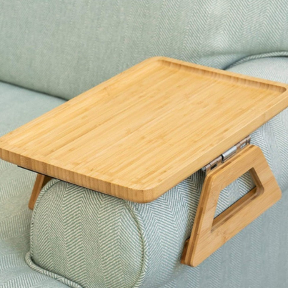 Skorter | Adjustable Bamboo Clip-On Arm Tray Table