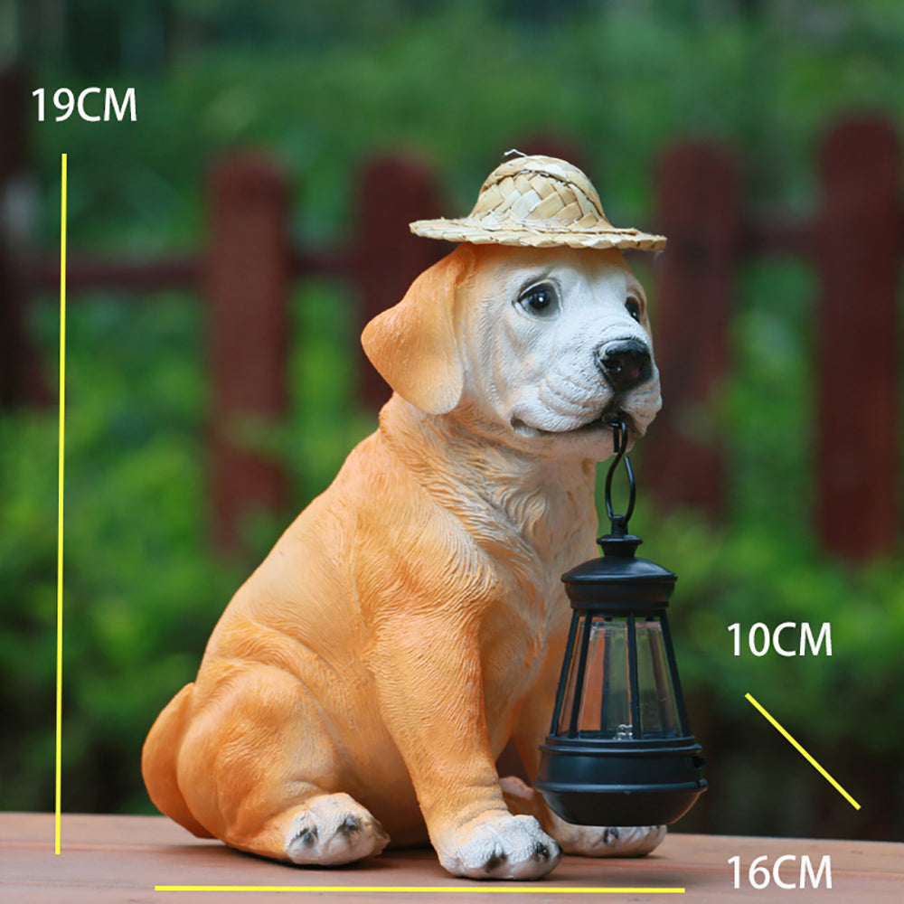Skorter | Adorable Labrador garden statue with solar light lantern