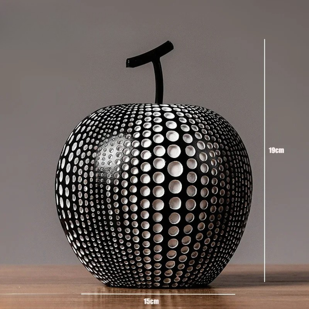 Skorter | MonoApple Decorative Figurine – Black & White Polka Dot Apple
