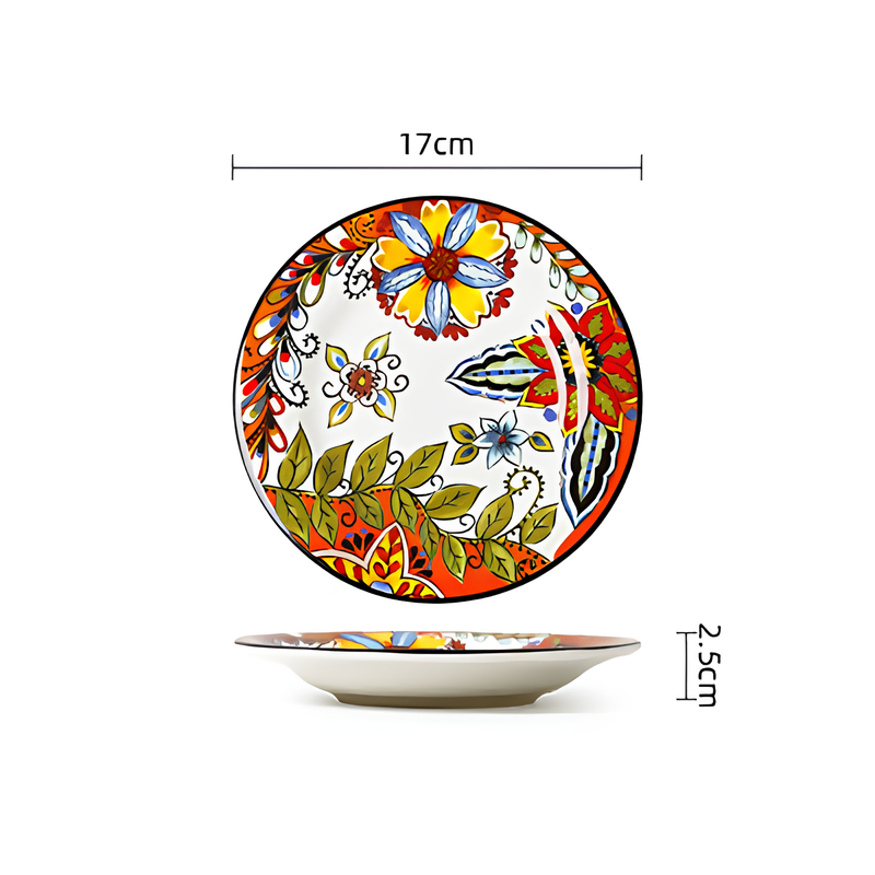 Skorter plate pattern flower handmade