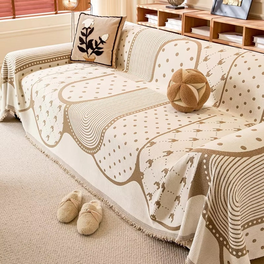 Skorter | Asymmetry Blob Chenille Sofa Cover