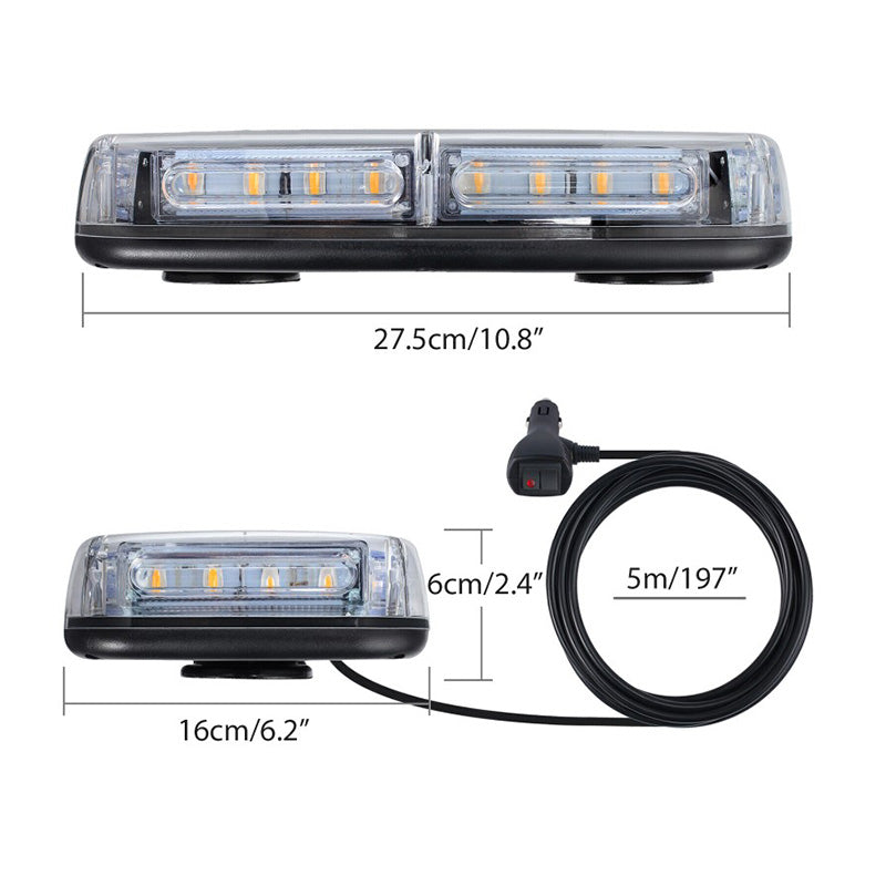 Skorter | COB LED Beacon Flashing Magnetic Emergency Warning Strobe Amber Light 12/24V