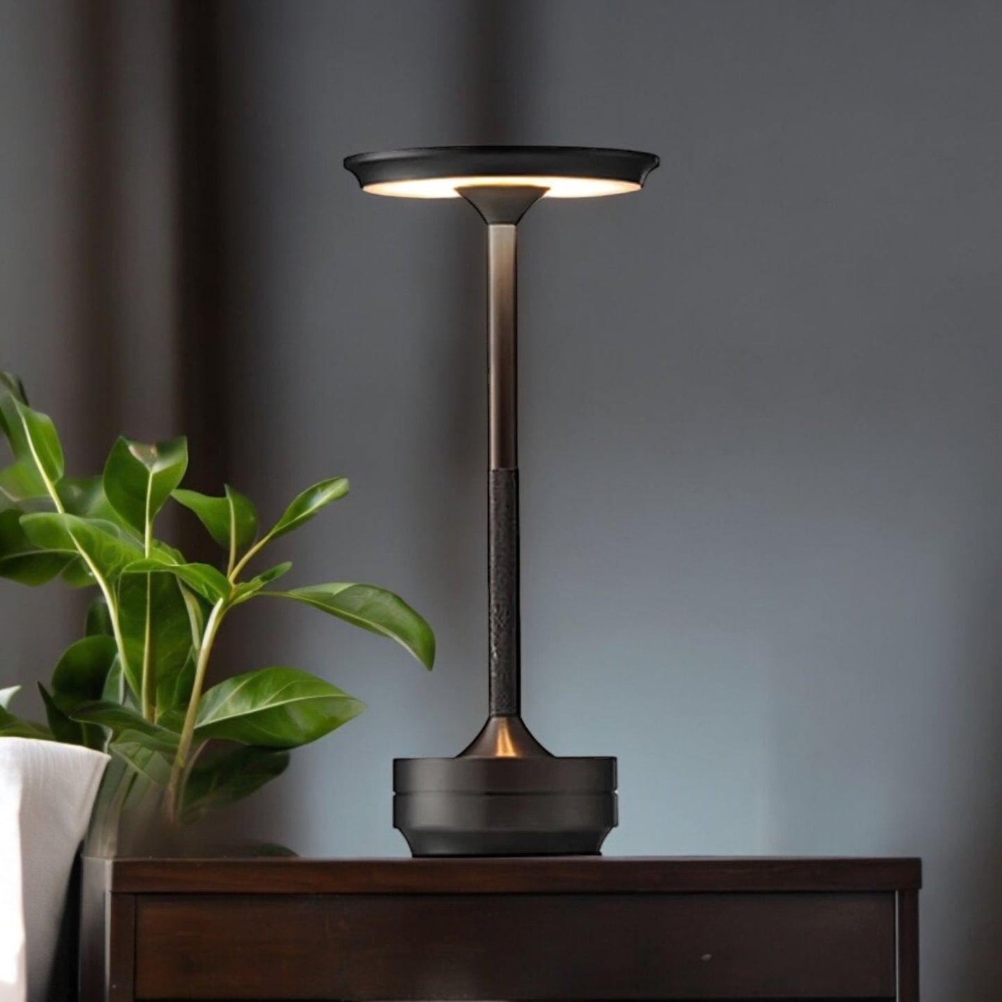 Skorter | Rechargeable Modern Aura Table Lamp with Touch Controls | Wireless LED Light for Modern Side Tables and Office Desks | Minimalist Table Lamp