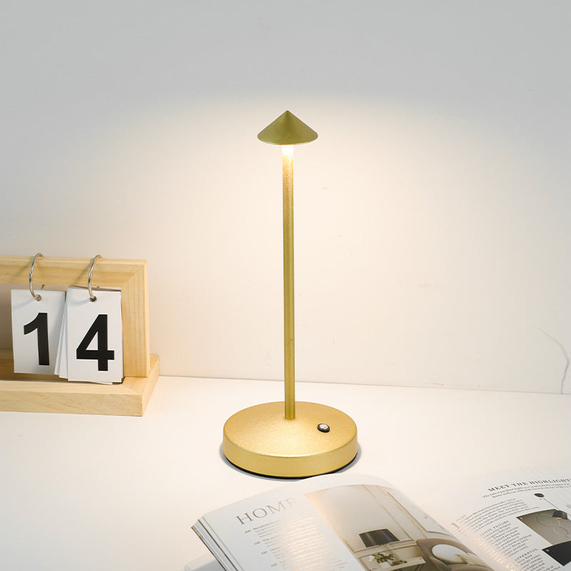 Skorter | Modern Simplicity Triangle Cone Round Acrylic Cylinder Iron LED Table Lamp for the Living Room