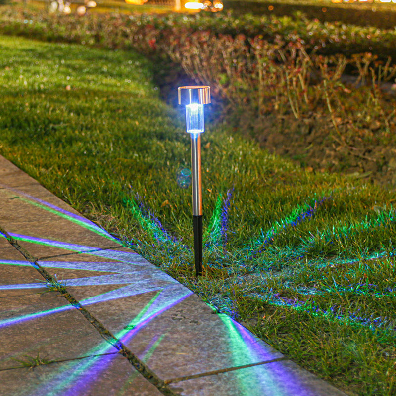 Skorter | Modern simplicity solar waterproof stainless steel cylinder LED landscape lighting outdoor light for the garden