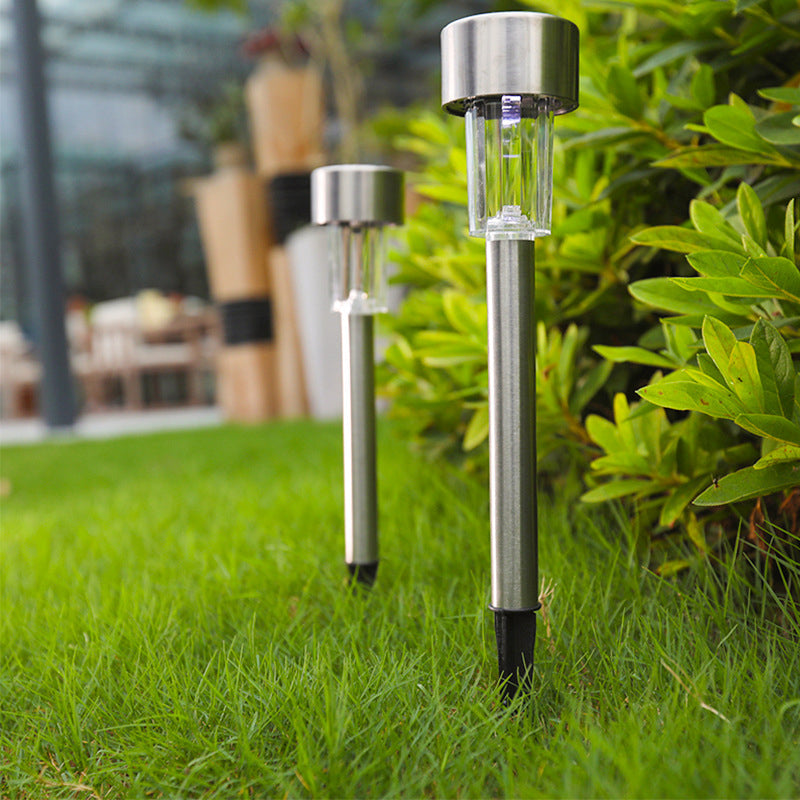 Skorter | Modern simplicity solar waterproof stainless steel cylinder LED landscape lighting outdoor light for the garden