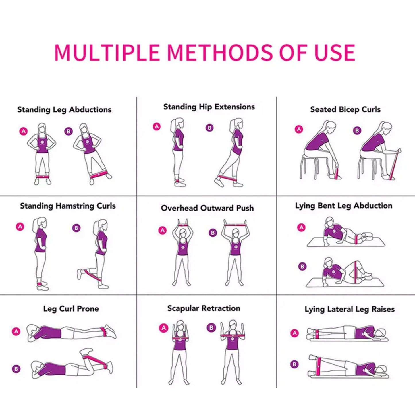 Skorter | 10-Pack: Precision Training Yoga Fitness Exercise Stretching Resistance Bands Loops