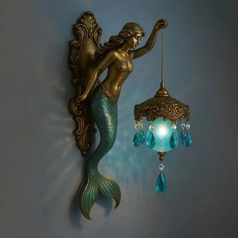 Skorter | Elegant Baroque Mermaid Wall Lamp – Artistic Maritime Wall Lighting for Atmospheric Spaces