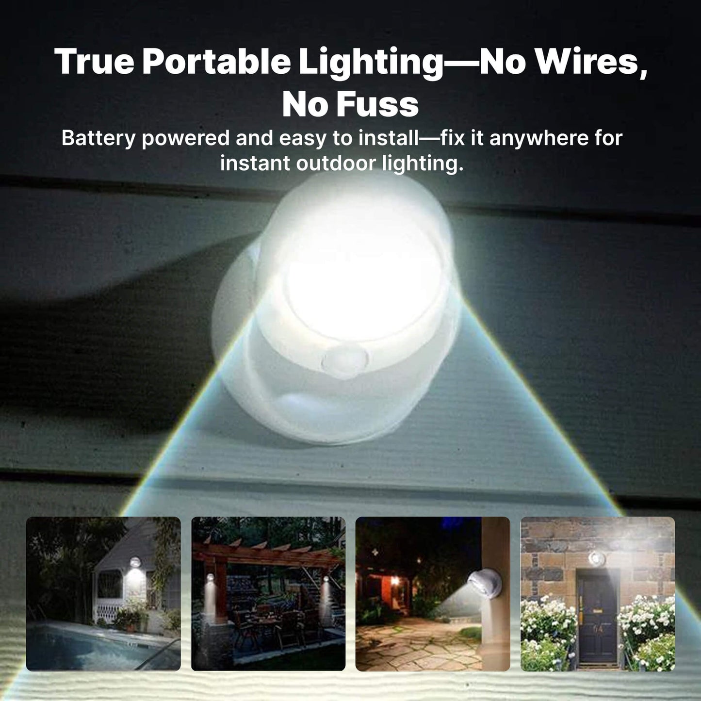 Skorter | Battery Operated Outdoor Security Light with Motion Sensor – Waterproof LED Light for Garden & Driveway | 450 Lumens