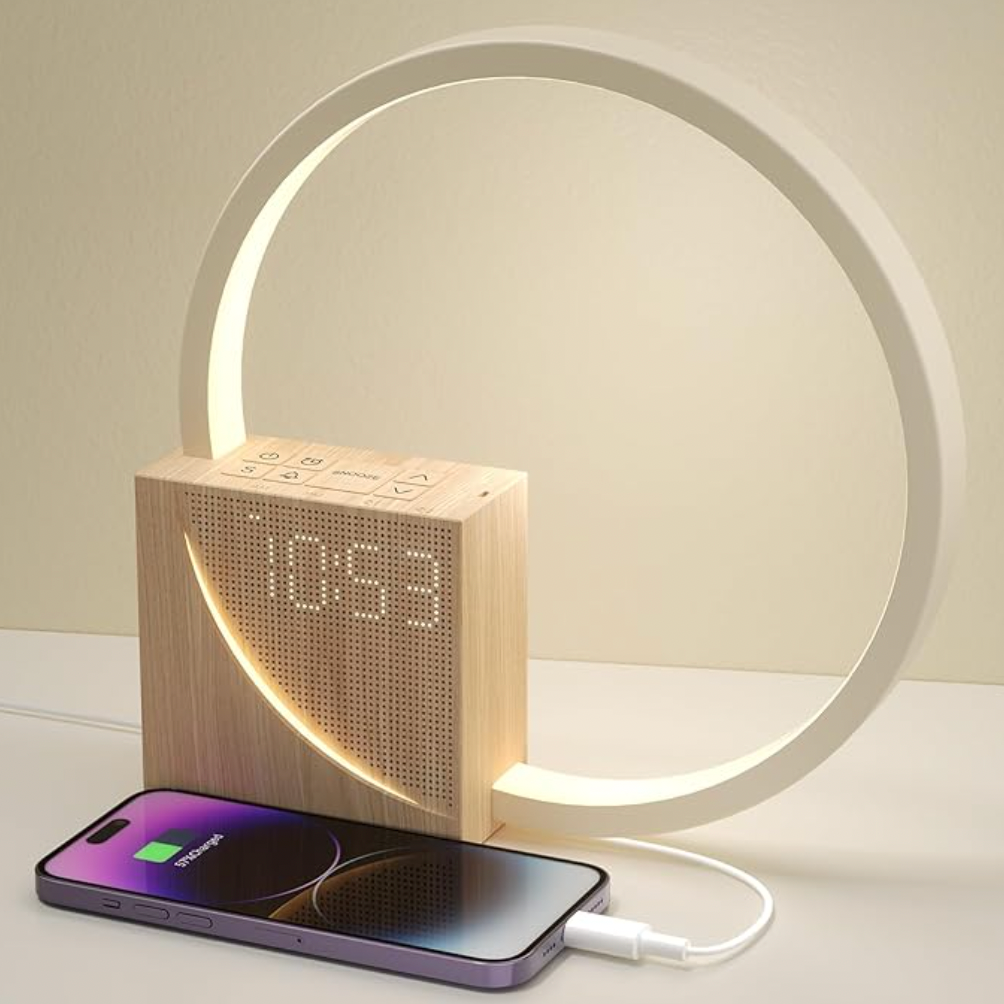 Skorter | Sunrise Simulation Alarm Clock with Built-In Charger