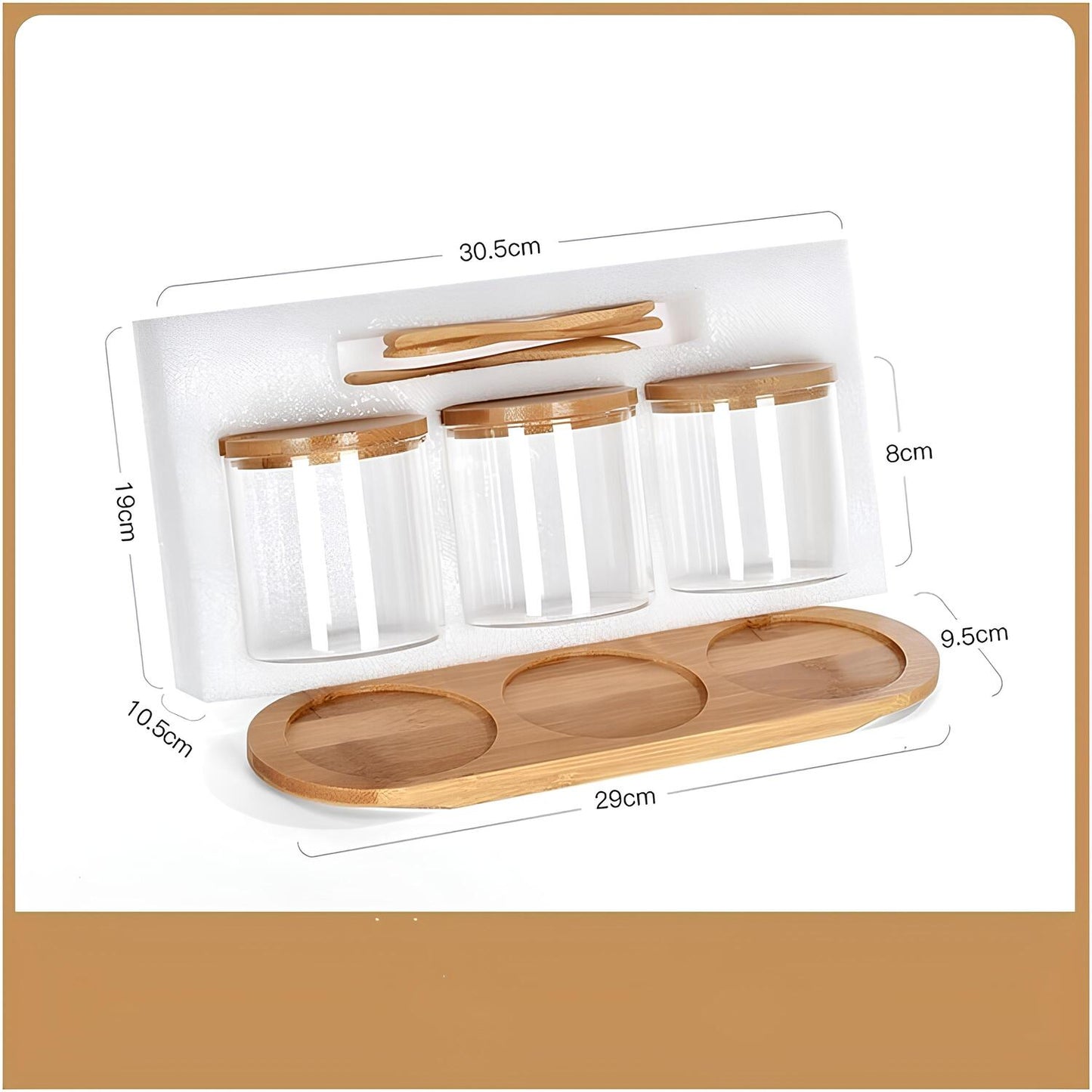 Skorter spice jar with lid and built-in spoons